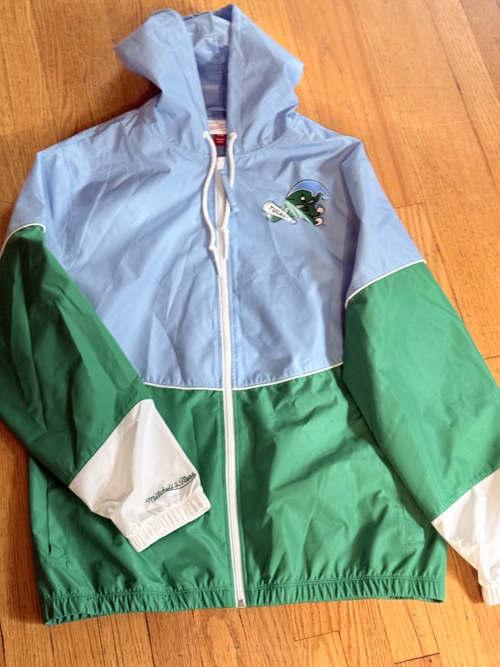 Tulane Green Wave Mitchelll and Ness windbreaker Men's size large